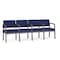 Lesro Lenox Steel 4 Seat Tandem Seating Metal Frame, Charcoal, OH Cobalt Upholstery LS4103 - alternate 1